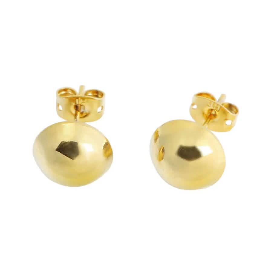 18K Gold Half Ball Stud Earrings