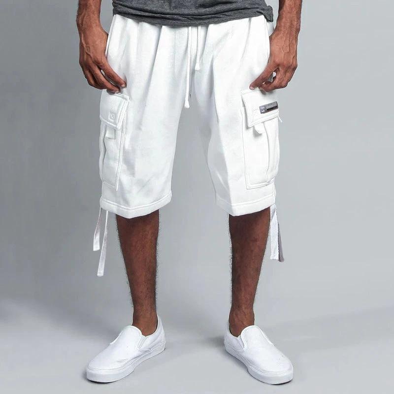 Men's Casual Five-point Overalls Multi-pocket Loose Straight Shorts