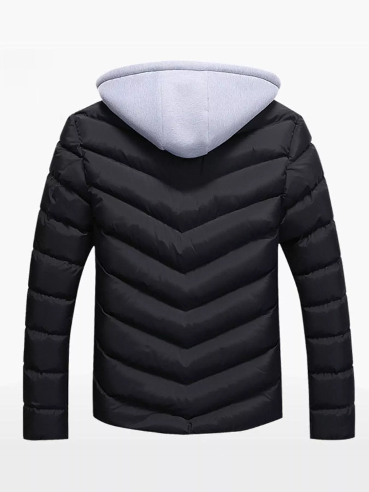 Men's Plus Size Zip Up Hooded Padded Puffer Jacket