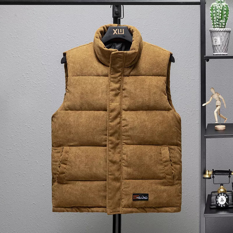 Men's Thick Corduroy Vest - Warm & Breathable Striped Jacket