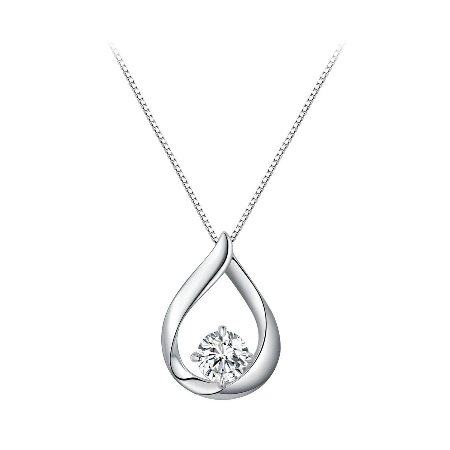 Collar de moissanita de 1 CT y pendientes de gota en forma de lágrima de plata de ley 925, conjunto de joyas de boda para novias