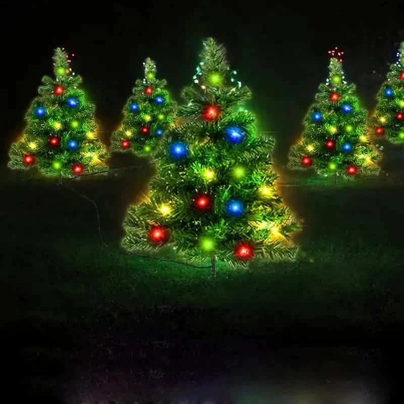 2-in-1 Solar Christmas Tree Lawn Light
