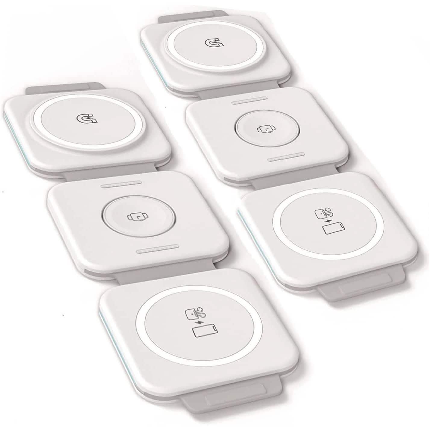 2-Pack: 3-in-1 Travel Charging Station for AirPods, Apple Watch and iPhone