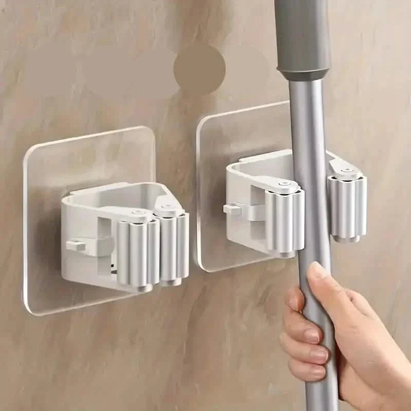 2-Pack: Hanging Mop Storage Rack with Buckle
