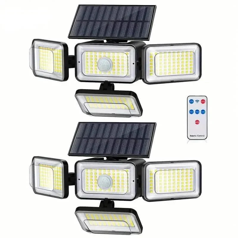 2-Pack: Super Bright Solar Motion Sensor Outdoor Light with Remote