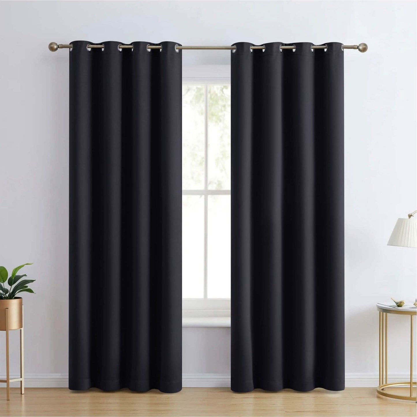 2-Piece Set: Blackout Curtains Double Panel Thermal Insulated Room Darkening Curtain Pair Grommet Top Design