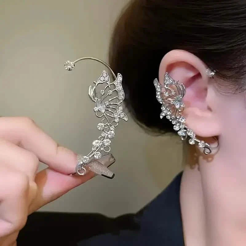 2-Pieces: Trendy Minimalist Style Hip Hop Hollow Butterfly Ear Climber