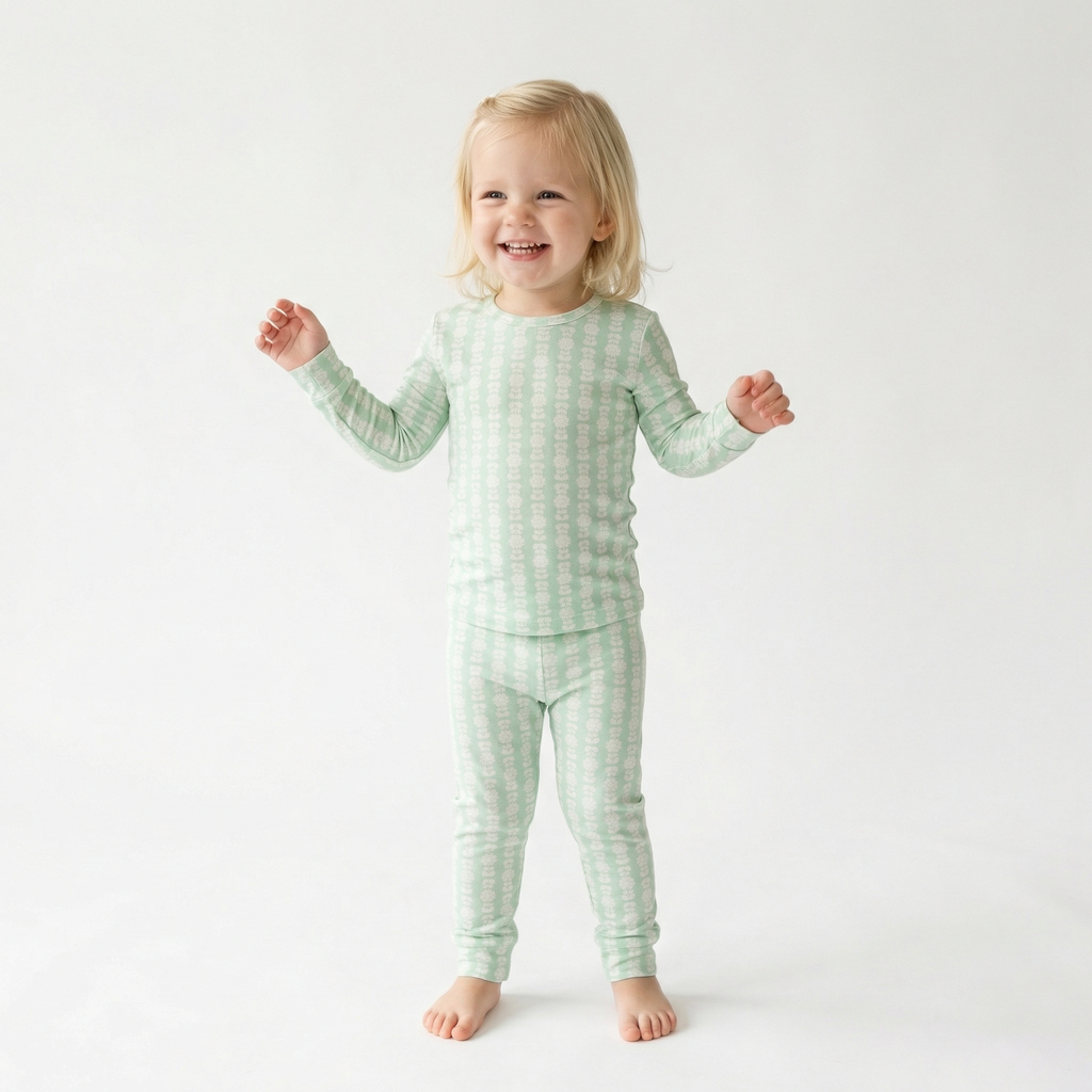 Conjunto de pijama de bambú Mint Meadows para niño pequeño