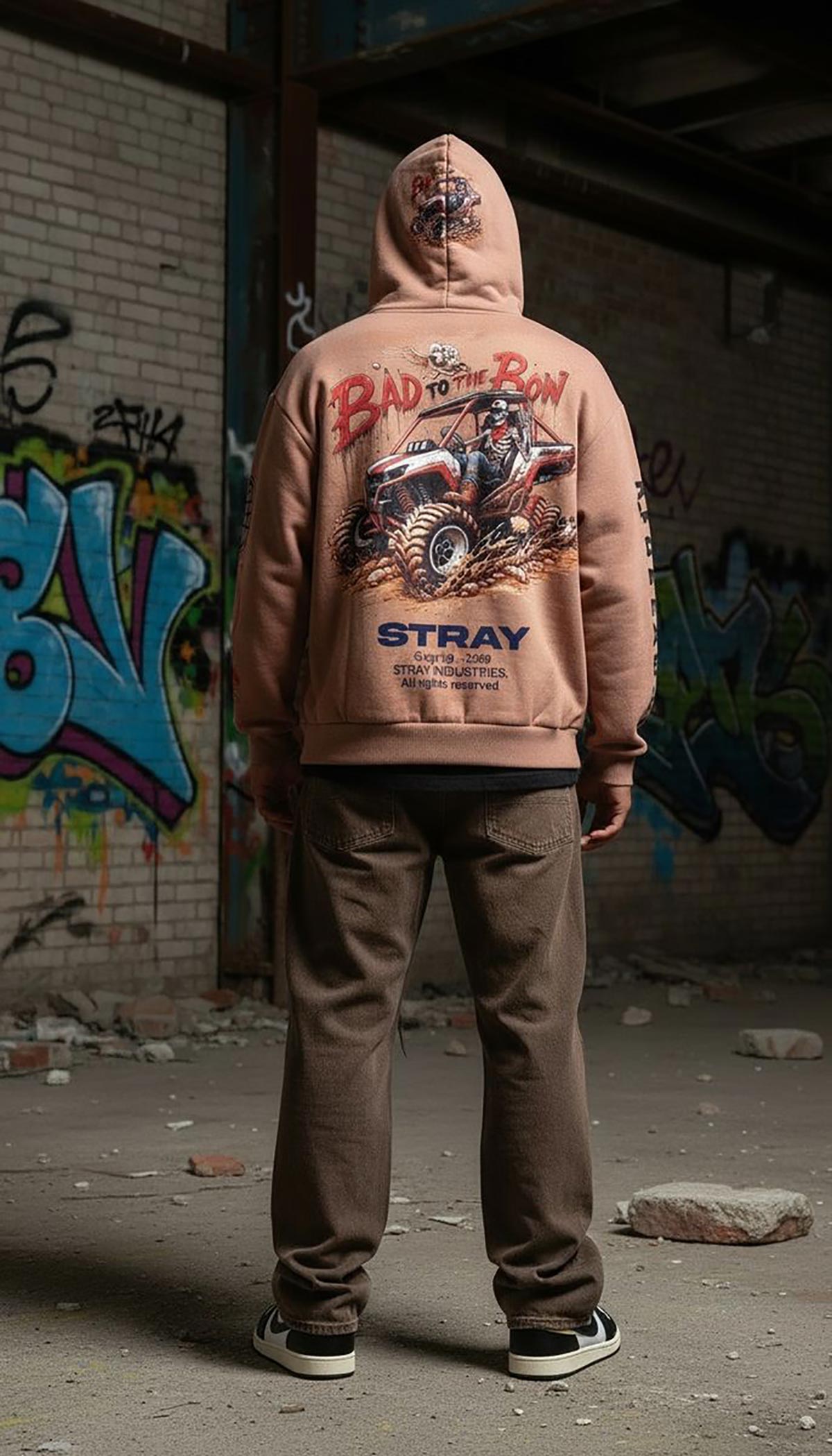 Stray bad to the bone full-zip hoodie
