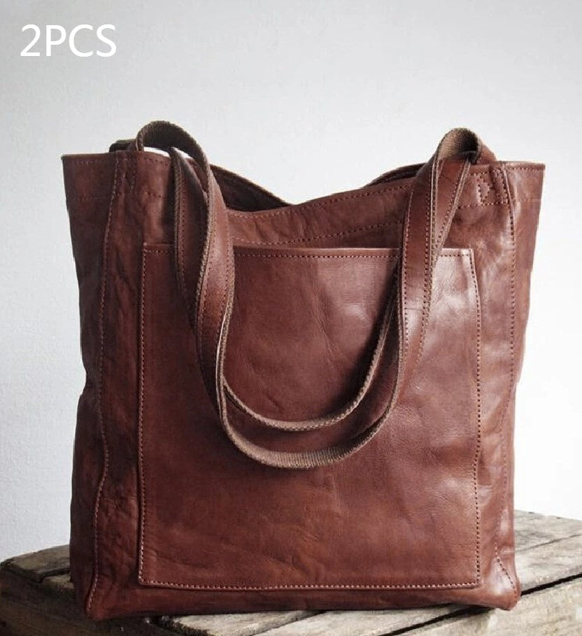 Women's Soft Leather Portable Shoulder Vintage Travel Bag