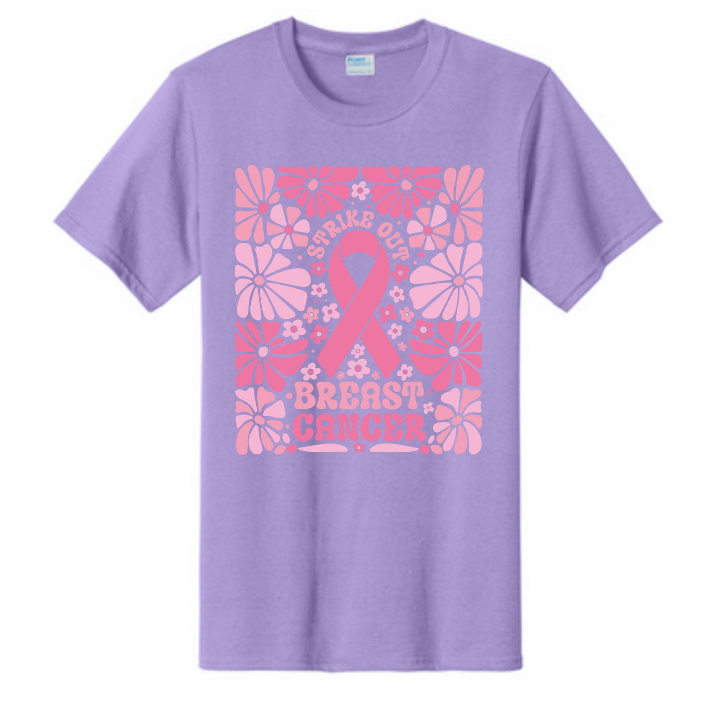 Strike out Breast Cancer Awareness Fundraiser Tshirt PC61 Port & Co™ Essential Tee PUBLIC