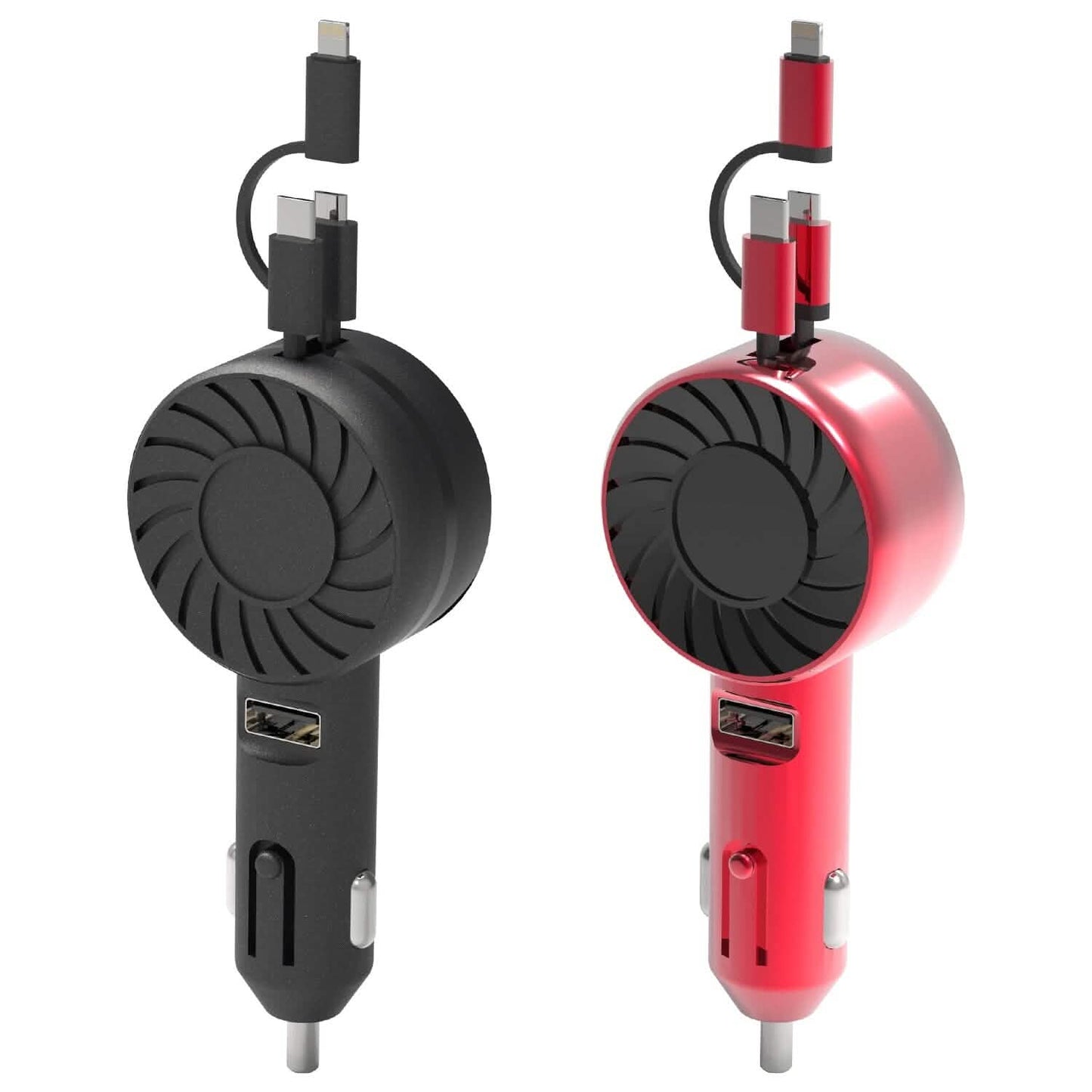 21W 3-in-1 Retractable Car Phone Charger