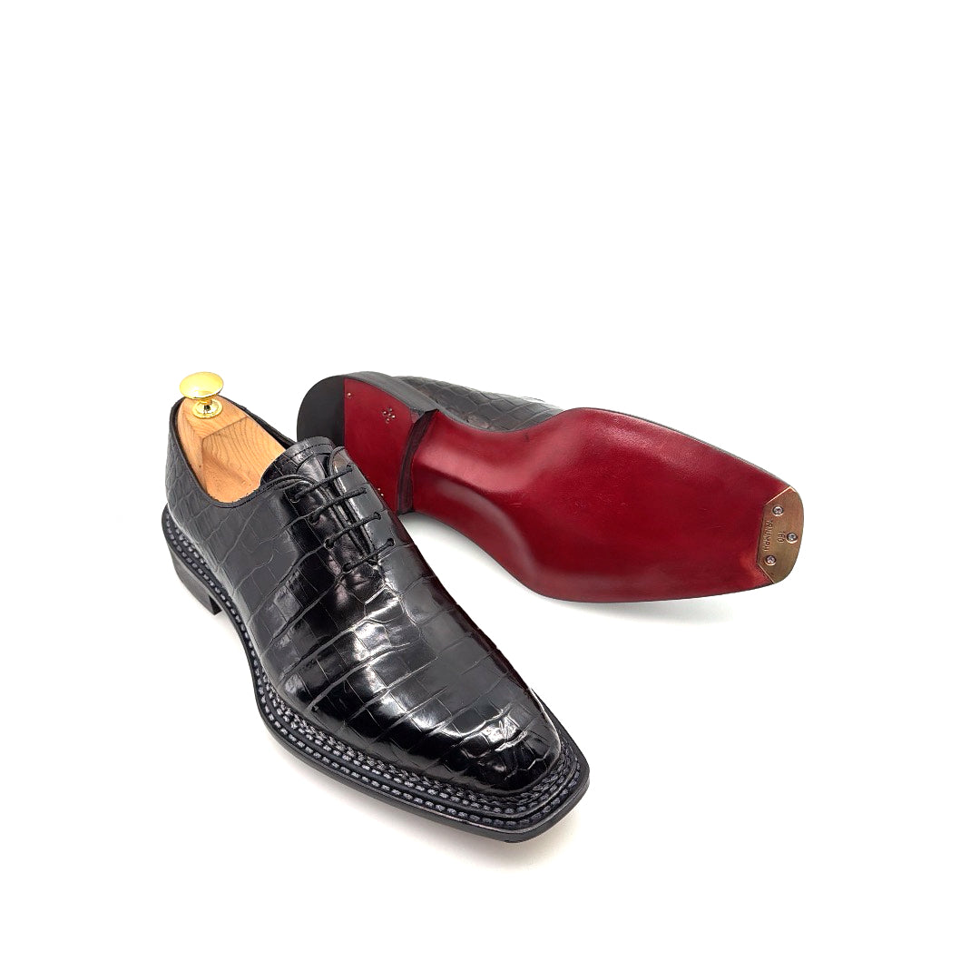Maurice Philadelphia Custom Made Alligator Oxford - Black