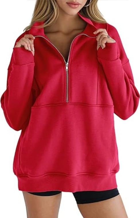 Sudadera polar de mujer con media cremallera