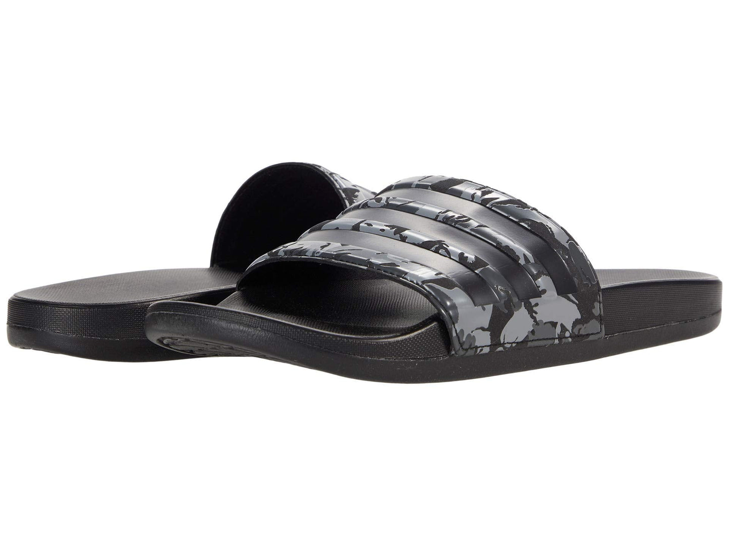 adidas Mens Adilette Comfort Slides Sandal Grey/Core Black/Grey 7