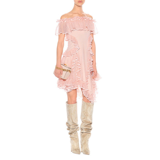 Pointed chunky heel pleated knee high boots See size chart under “more details”