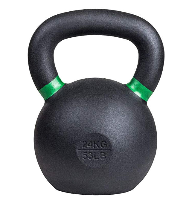 24 kg (53 lb) Powder-Coated Cast-Iron Kettlebell – Black | SoCal Kettlebellz