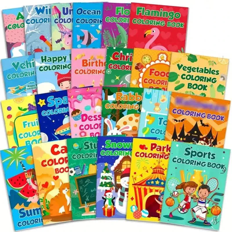 24-Pack: Small Coloring Books For Kids Ages 4-12