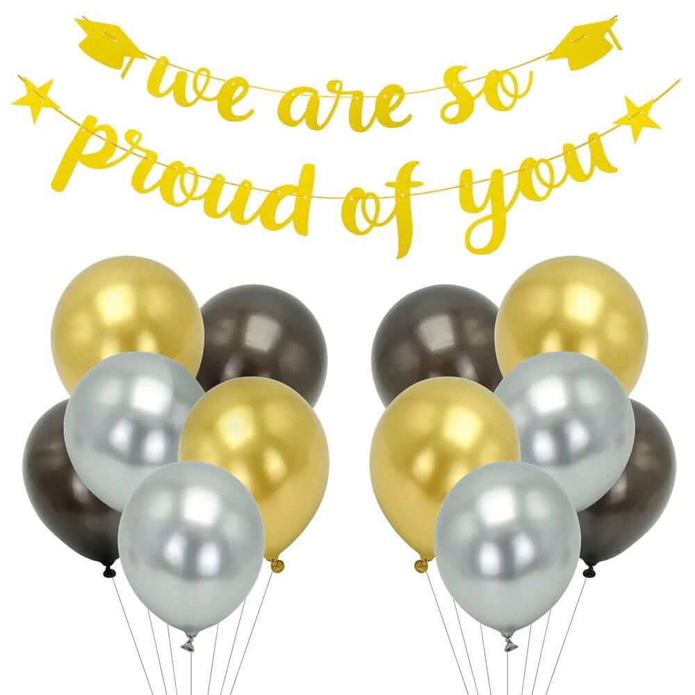 24-Piece: Gold Letter Banner "We Are So Proud of You" Hanging Decor