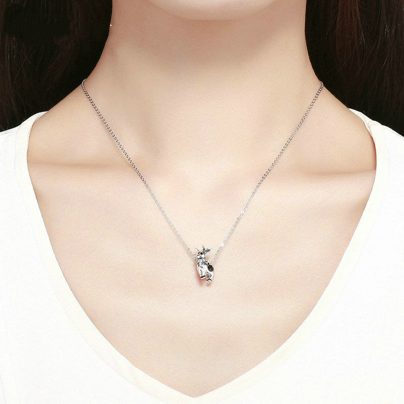 S925 sterling silver sika deer beads