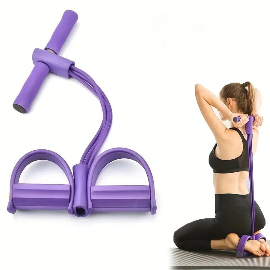 Banda de resistencia elástica de 6 tubos para yoga, ideal para estiramientos de abdomen, cintura, brazos y piernas, y entrenamiento de adelgazamiento.