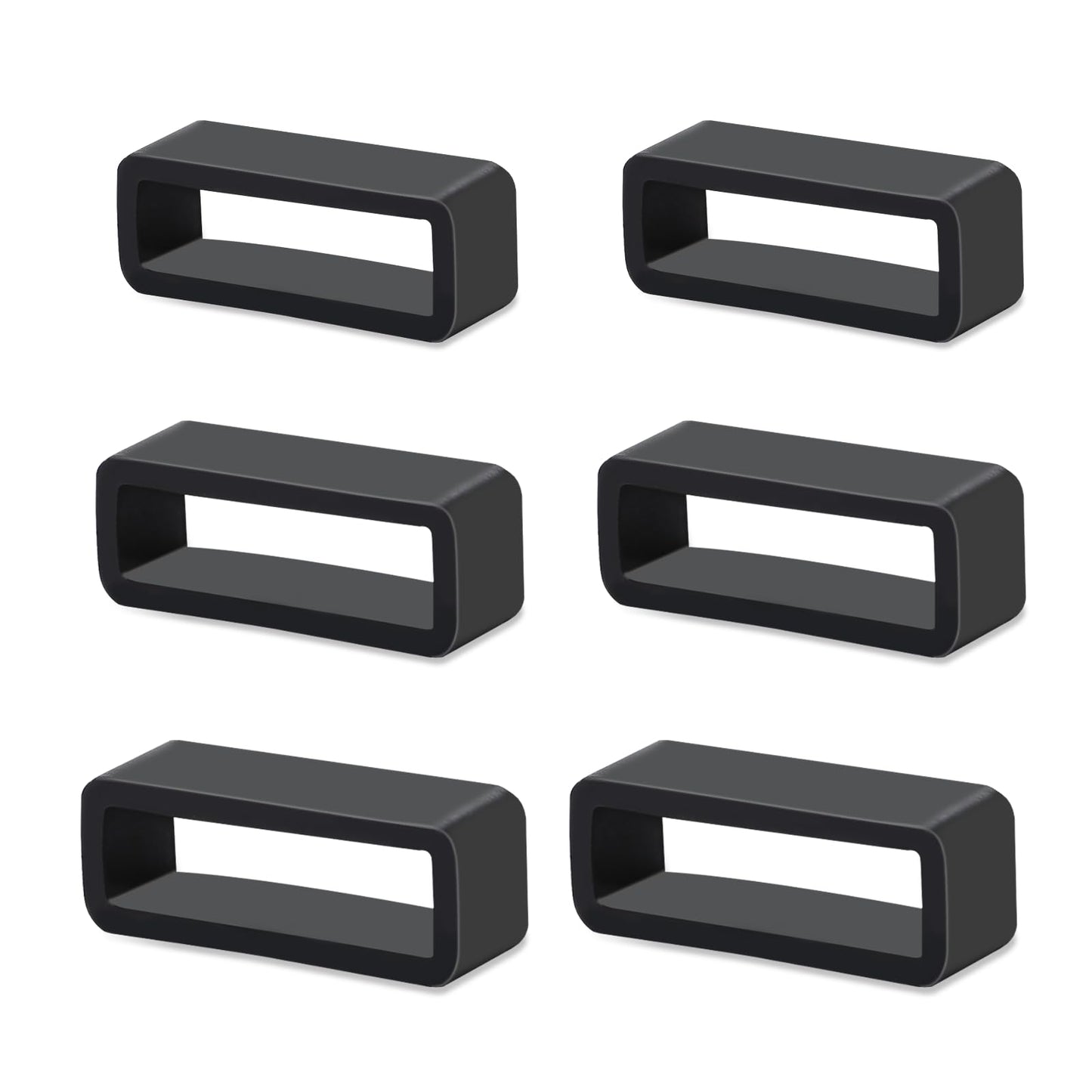6Pcs Watch Strap Holder 18mm/20mm/22mm Watch Band Holder Rubber Watch Band Loops Replacement Silicone Watch Band Keeper Retainer Fastener Rings Security Loops for Smart Watch Band Sport Wristband