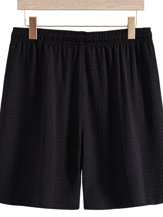 Men's Classic Textured Shorts with Elastic Waist