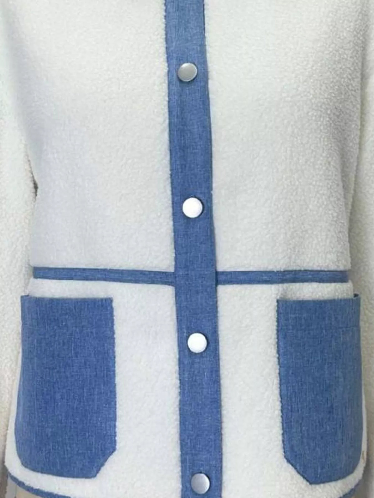 Contrast Trim Teddy Jacket