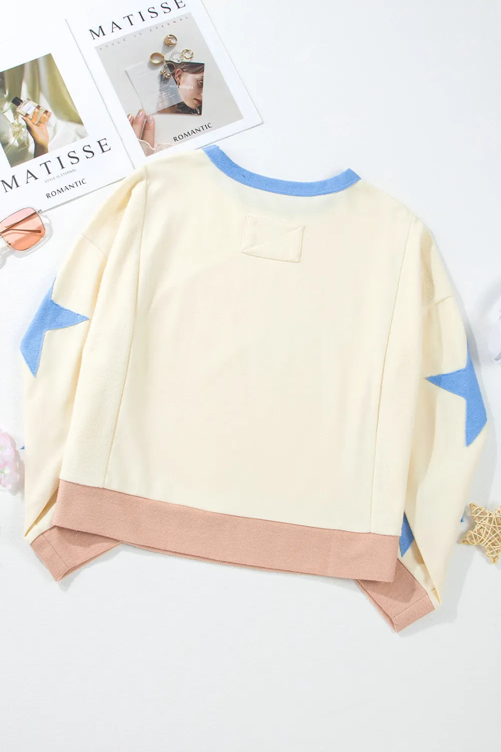 Sudadera de manga larga con cuello redondo y parche de estrella GAME DAY