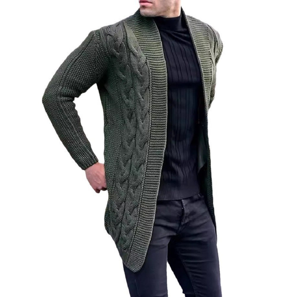 Mens Casual Cardigan Sweater With Long Sleeves For Fall And Winter