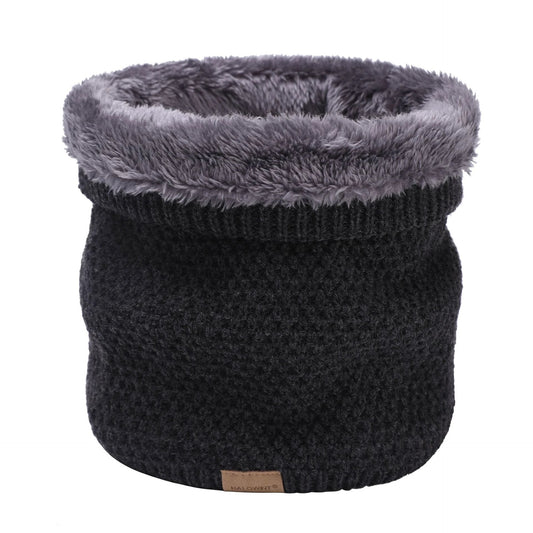 Men's Knitted Velvet Padded Neck Protection Scarf