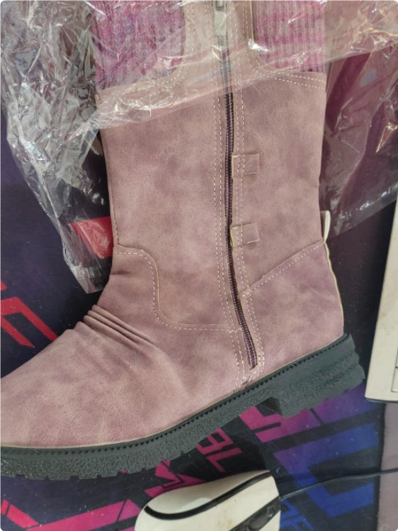 Women's Mid-Calf Knit Cuff Snow Boots