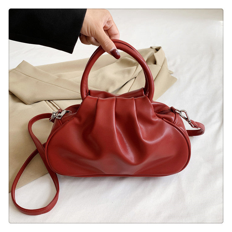 Women's Retro Pleated Shoulder Crossbody Bag