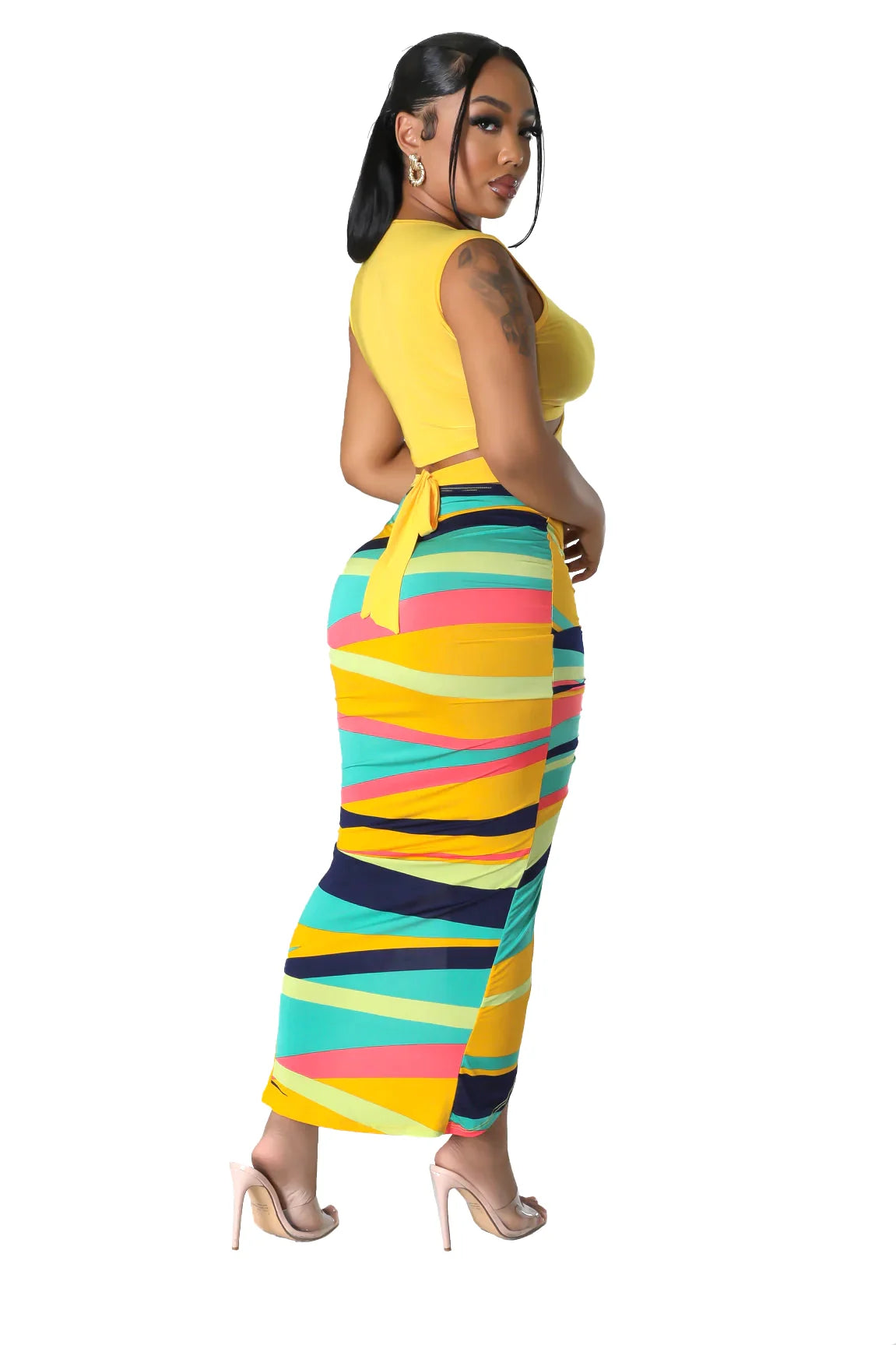 Conjunto de 2 piezas de falda y top corto