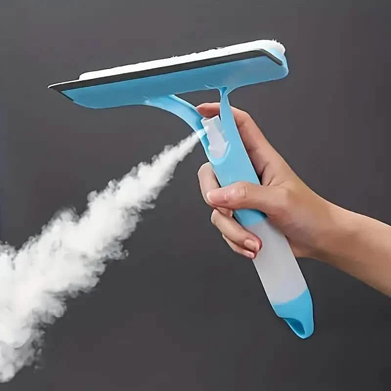 3-in-1 Handheld Glass Cleaner with Scraper & Sprayer - Versatile Window Wipe
