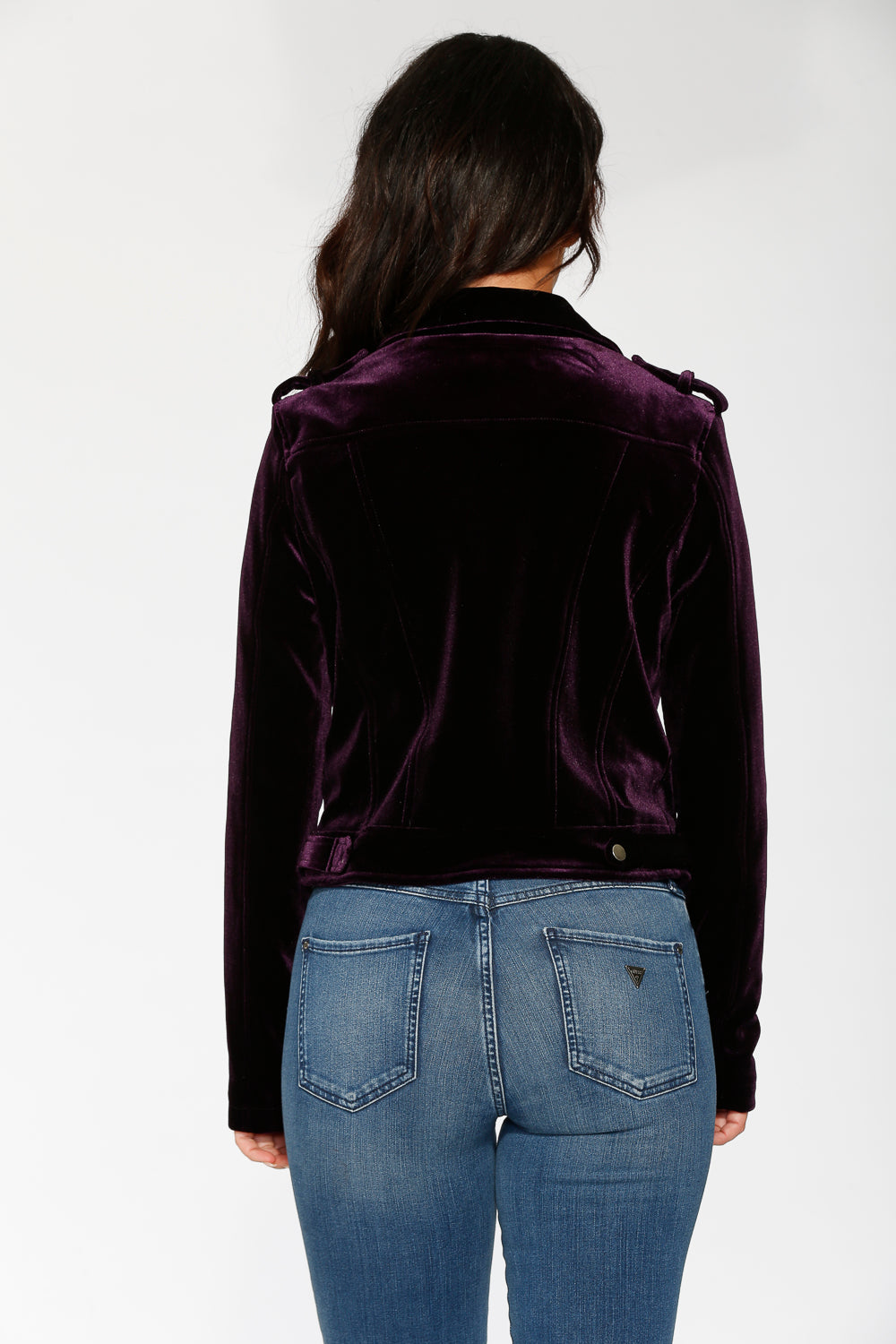 30280 Chaqueta de motociclista de terciopelo morado