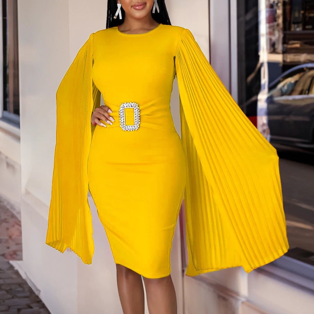 Solid Color Sheath Plus Size Dress