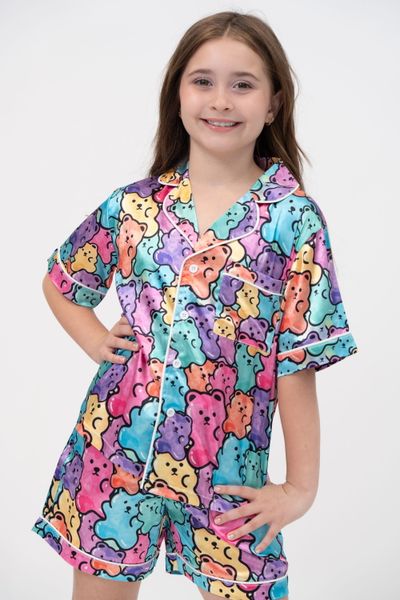 Tweenstyle by Stoopher - Neon Gummies Silky Shorts Loungewear Set