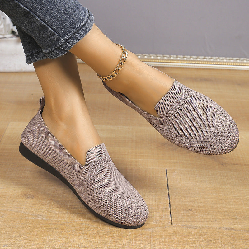 Zapatillas planas sin cordones Flying Woven — Zapatos de trabajo de estilo europeo/americano
