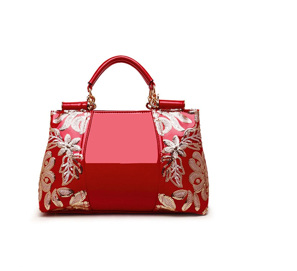 Women's Embroidered Floral Shoulder Handbag