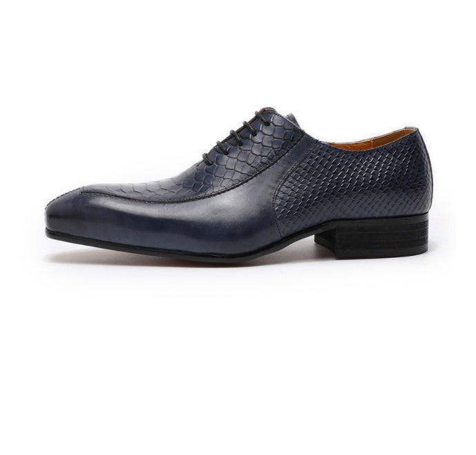 New Summer Business Oxford Leather Trend Snake Embossed Cowhide Shoes
