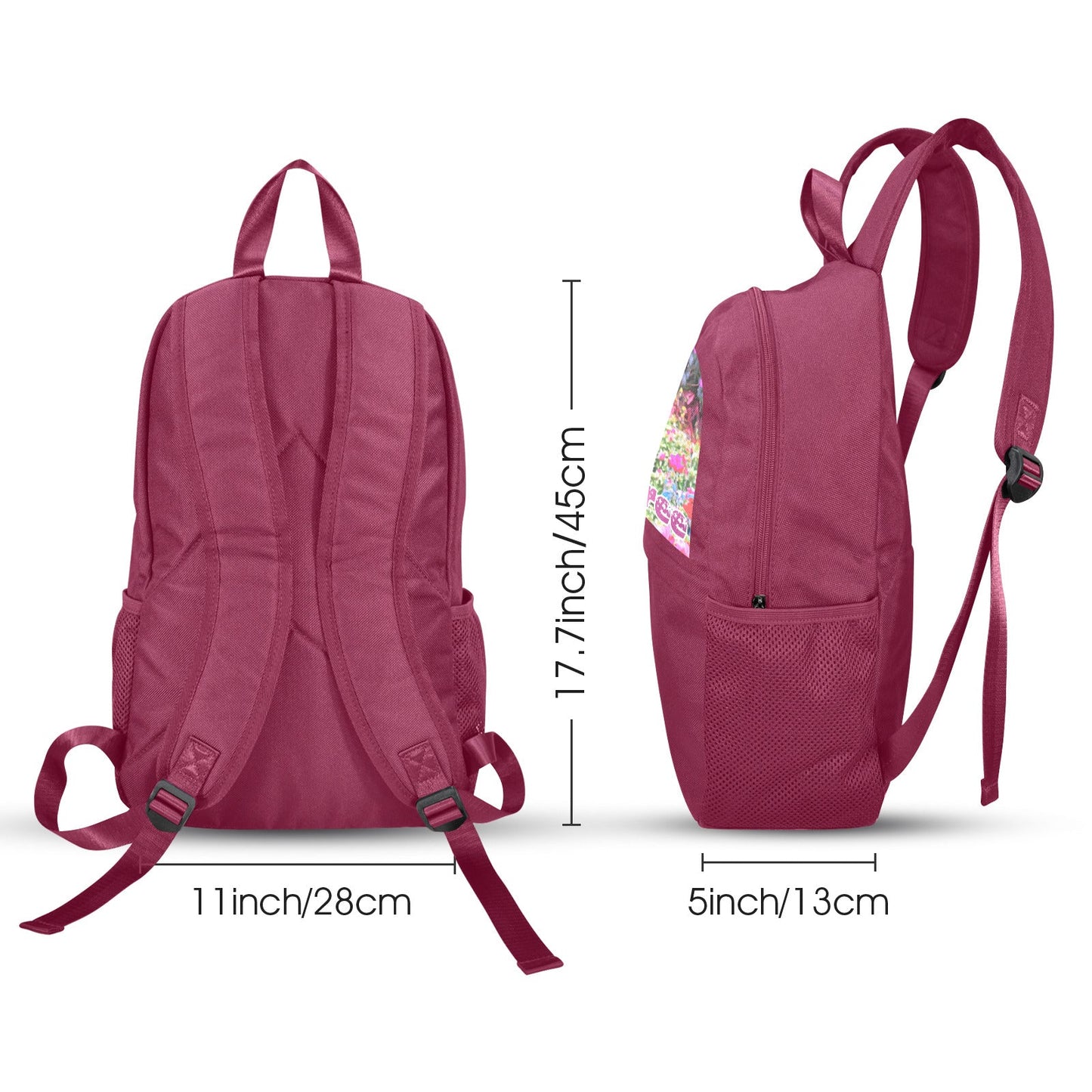 Wild & Free White Horse Magenta Backpack | Upper Part Printing