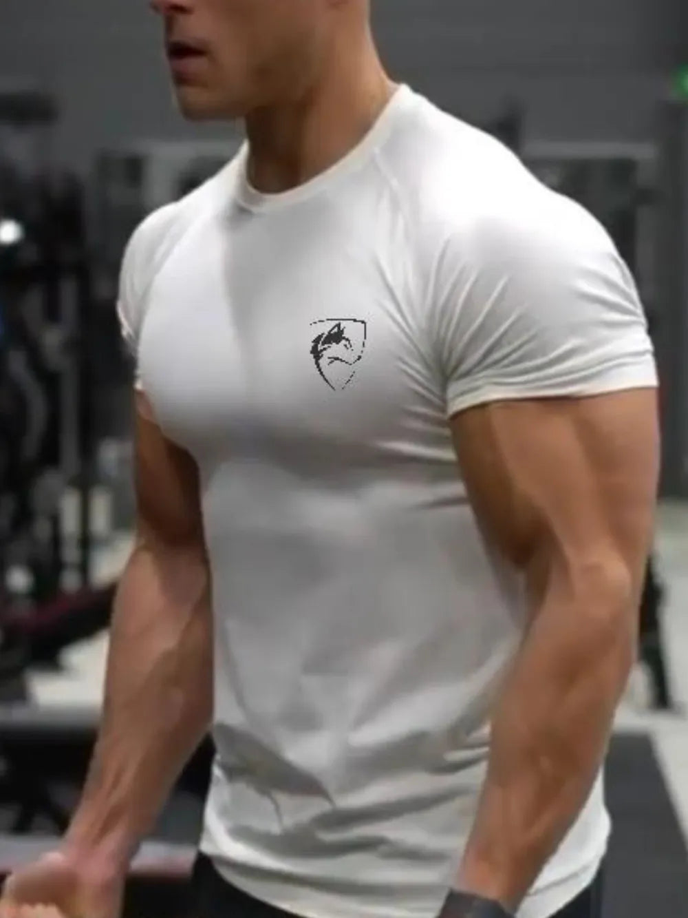 Camiseta de manga corta y cuello redondo de talla grande para hombre