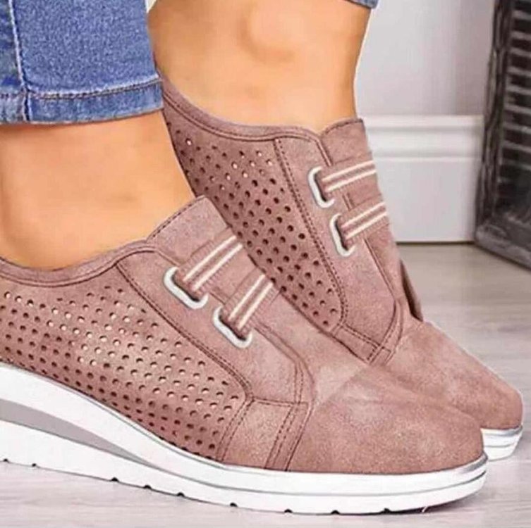 Women's Round-Toed Wedge Heel Shoes