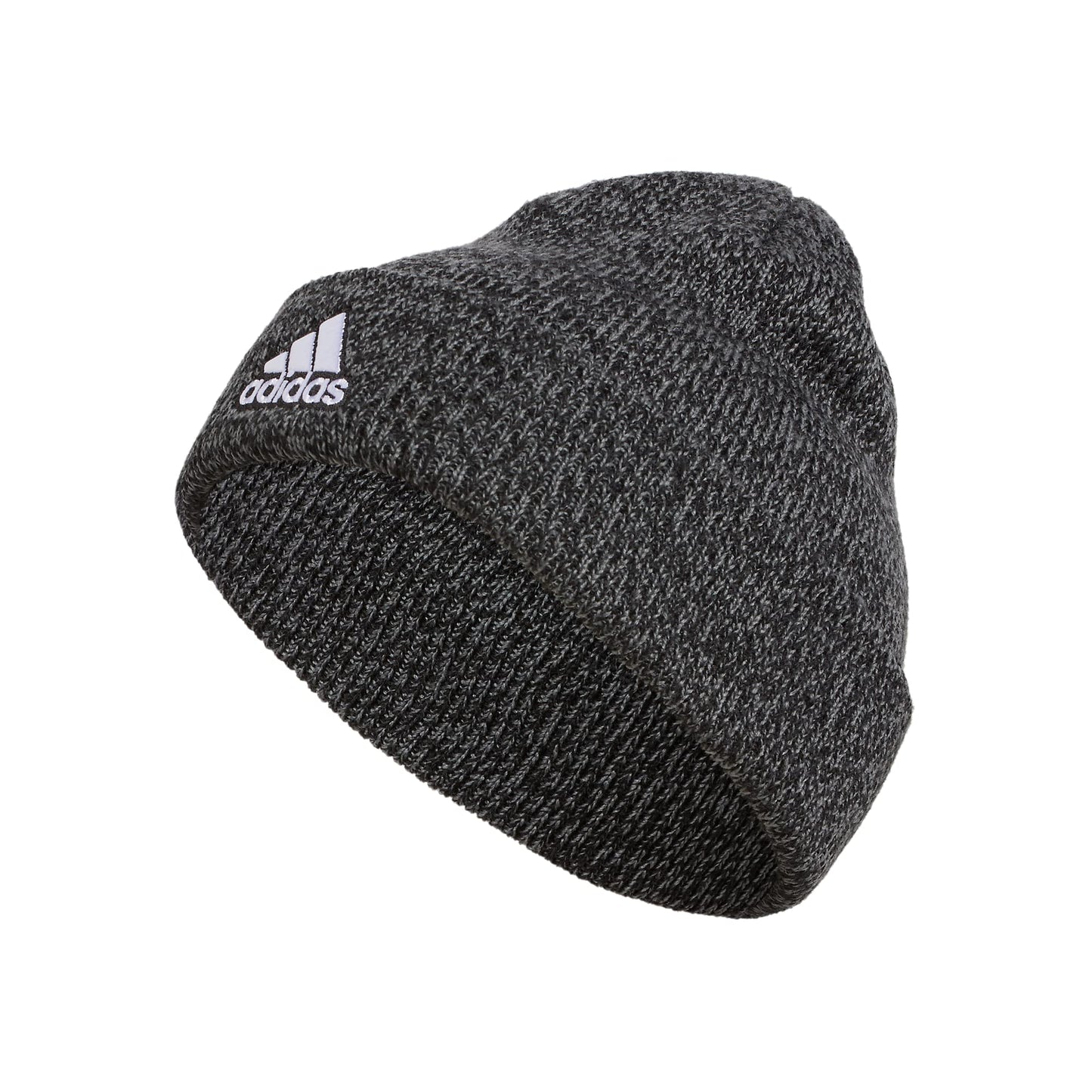 adidas Mens Team Issue Fold Beanie Discontinued Black Onix Grey Marl F22 One Size