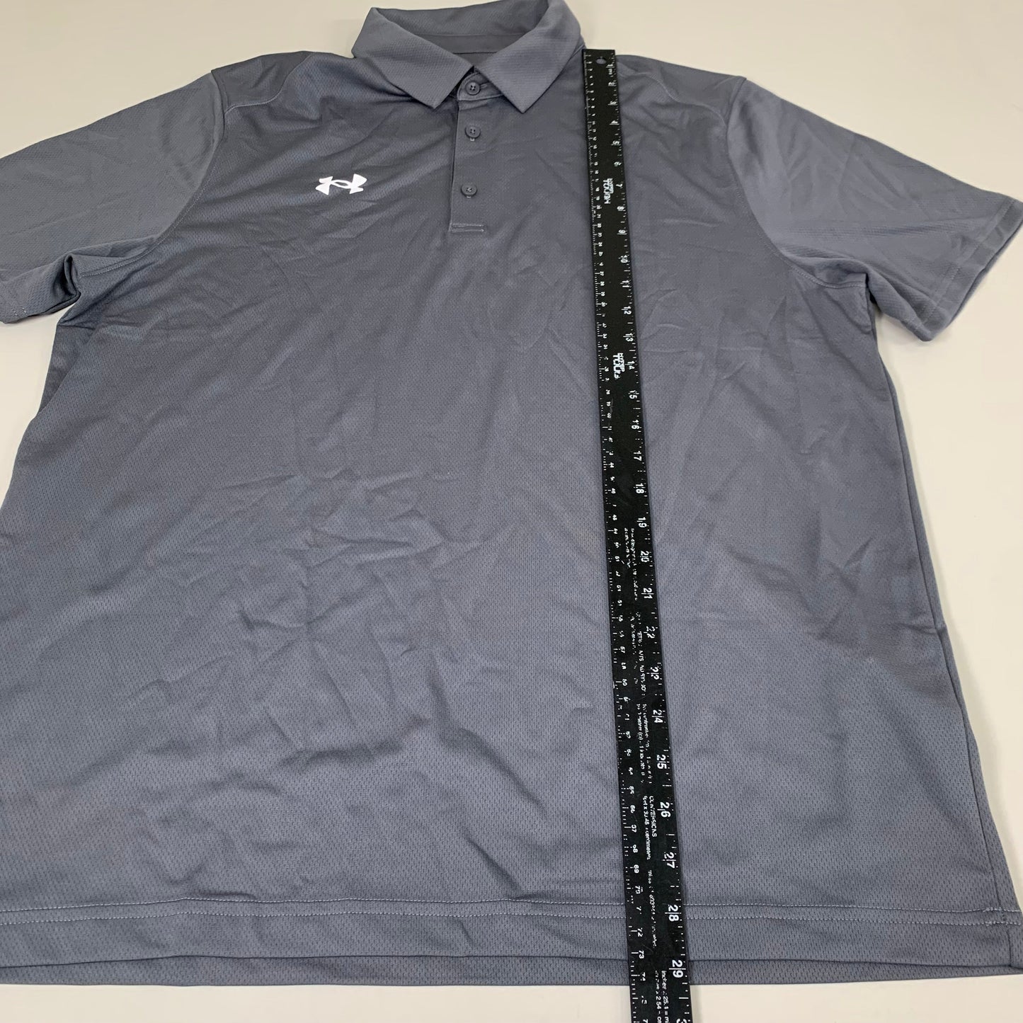 UNDER ARMOUR UA Team Tech Polo Loose Light & Moisture Wicking Men's Sz L Grey