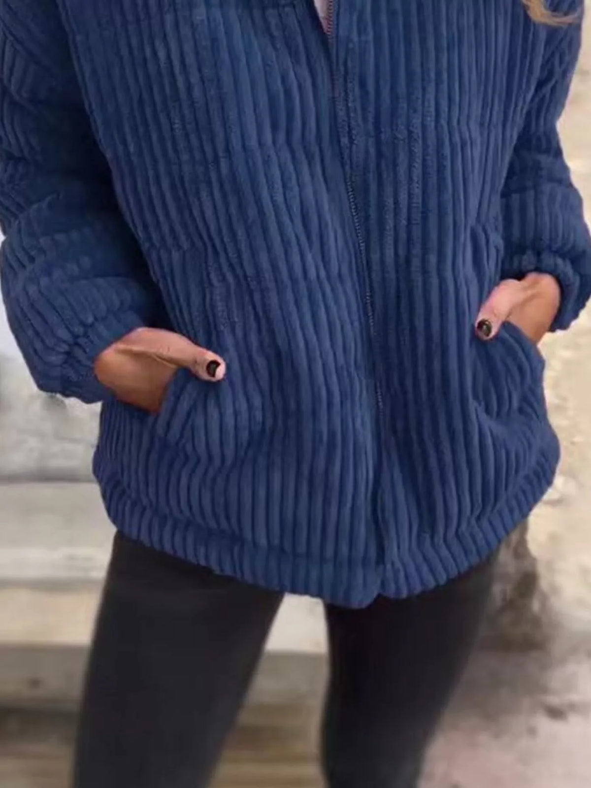 Full Size Zip Up Turtleneck Long Sleeve Winter Coat Plus Size