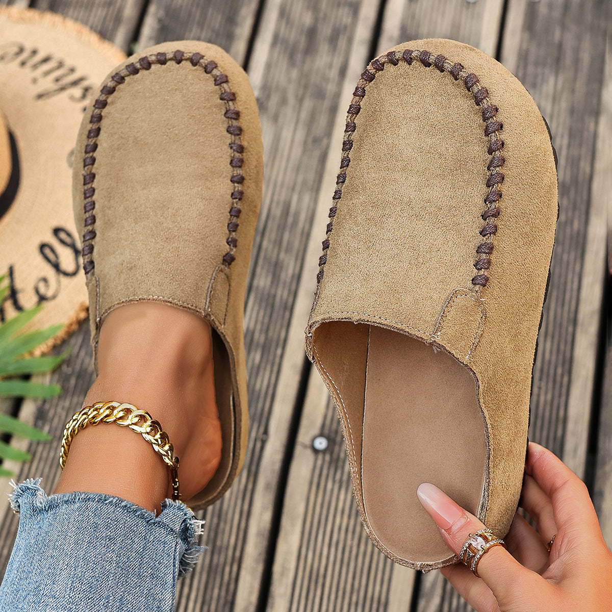 Women's Outdoor Closed-Toe Half-Slippers
