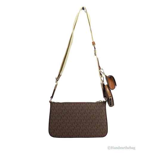 Bolso cruzado tecnológico Michael Kors Jet Set de PVC marrón