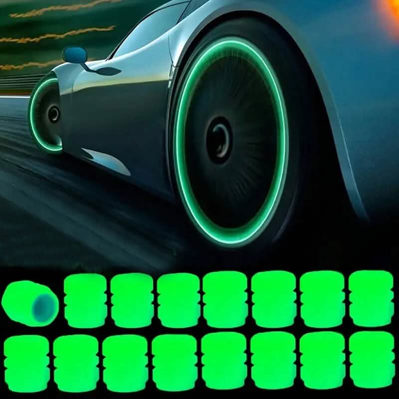36-Pieces: Glow-in-the-Dark Car Tire Valve Cap Set